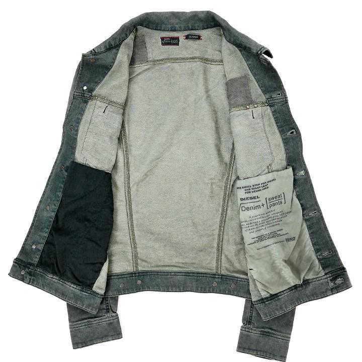 DIESEL ELSHAR-NE コーティング スウェットデニムジャケット M DIESEL ディーゼル スウェットデニムジャケット メンズ