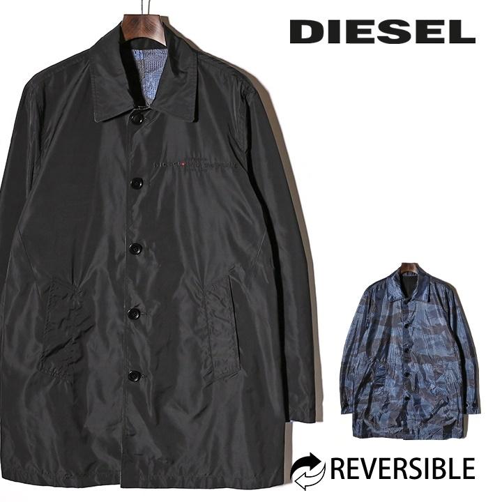 ディーゼル DIESEL ステンカラーコート ジャケット メンズ リバーシブル カモフラージュ柄 迷彩柄 薄手 シャカシャカ J-JERO