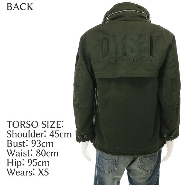 DIESEL ディーゼル ミリタリージャケット メンズ バック刺繍ロゴ