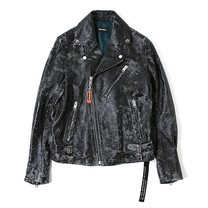 DIESEL ディーゼル ラムレザージャケット メンズ ハードダメージ DIESEL ディーゼル ラムレザージャケット メンズ ハードダメージ
