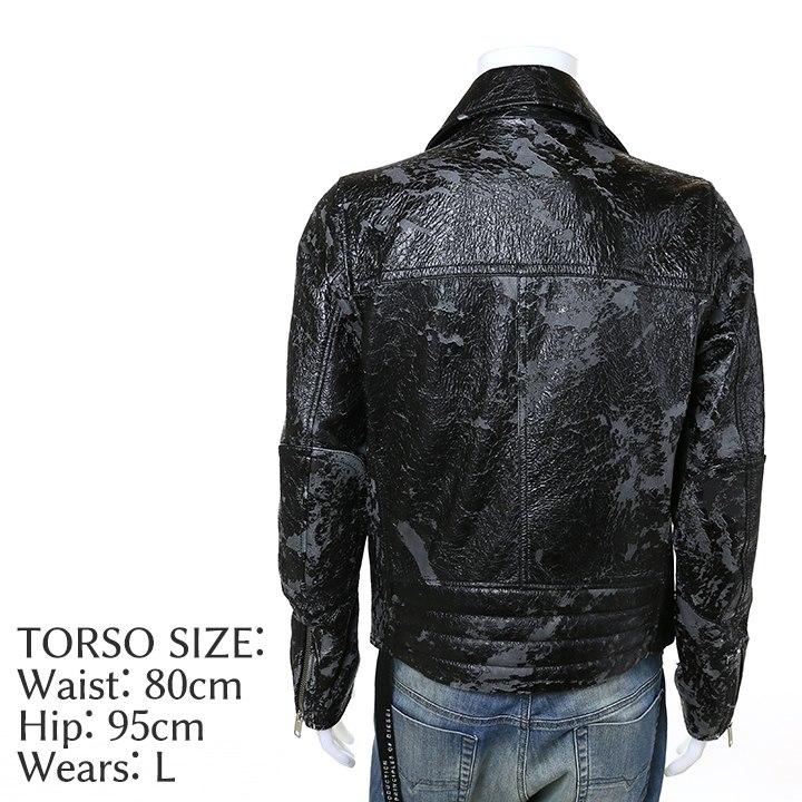 DIESEL ディーゼル ラムレザージャケット メンズ ハードダメージ DIESEL ディーゼル ラムレザージャケット メンズ ハードダメージ