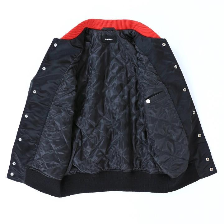 DIESEL ディーゼル スタジアムジャンパー メンズ レザー切替