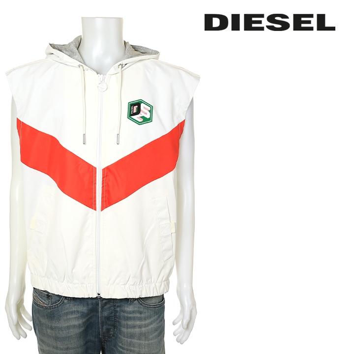 DIESEL ディーゼル ジップアップフードベスト メンズ オーバー DIESEL ディーゼル ジップアップフードベスト メンズ オーバー