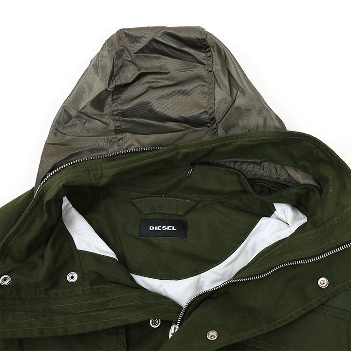 DIESEL ディーゼル ミリタリージャケット メンズ フード収納
