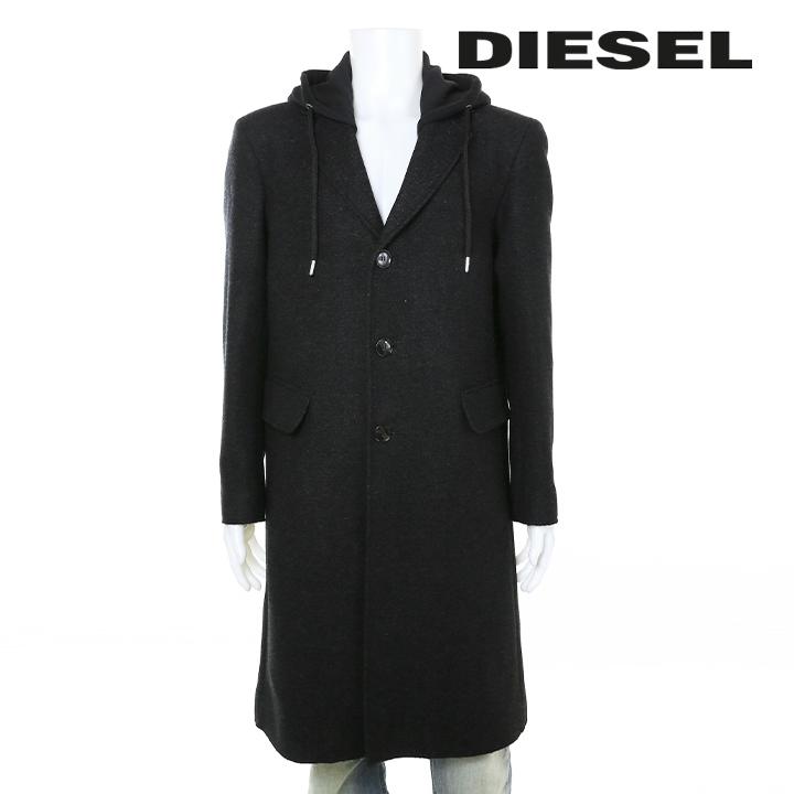 DIESEL（ディーゼル） ロングコート メンズ フード付き カットオフ