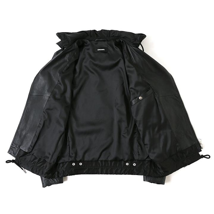 DIESEL ディーゼル レザージャケット メンズ 羊革 本革 配色切替