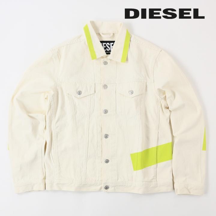 美品 ＤＩＥＳＥＬ デニム ジャケット バックプリント ディーゼル ＸＬ DIESEL（ディーゼル） ホワイトデニムジャケット メンズ バック