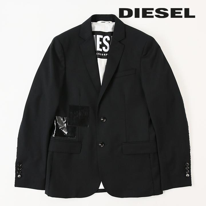 DIESEL テーラードジャケット S ウール混 デニムポケット 美品 DIESEL（ディーゼル） テーラードジャケット メンズ スリムフィット