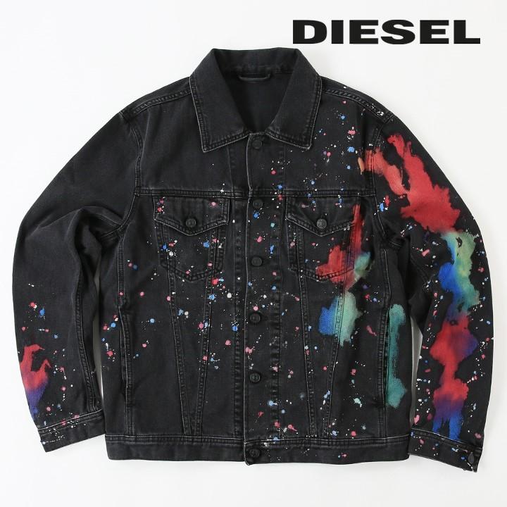 DIESEL ディーゼル　ペイント　デニムジャケット　NHILL-C-SP DIESEL ディーゼル デニムジャケット メンズ レディース 男女