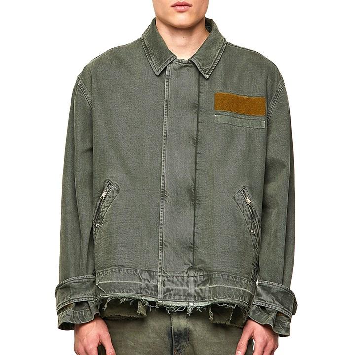 DIESEL ディーゼル デニムジャケット メンズ 切りっぱなし加工 DIESEL ディーゼル デニムジャケット メンズ 切りっぱなし加工
