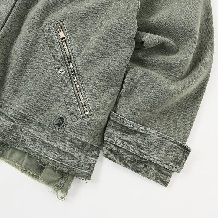 DIESEL ディーゼル デニムジャケット メンズ 切りっぱなし加工 DIESEL ディーゼル デニムジャケット メンズ 切りっぱなし加工