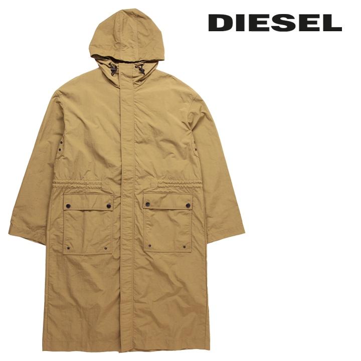 DIESEL（ディーゼル） フーデッドロングコート メンズ ワンポイント 
