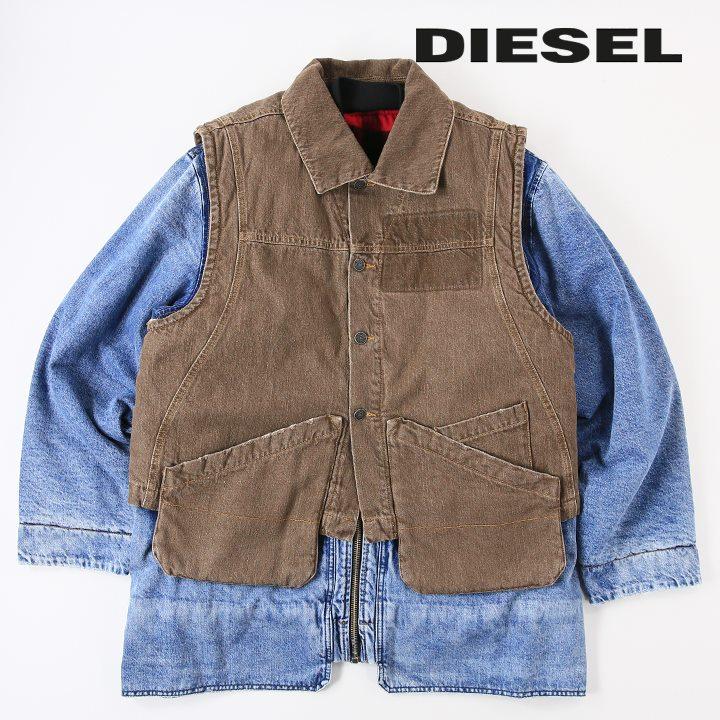 DIESEL ディーゼル 中綿デニムジャケット メンズ 着脱可能ベスト付き  