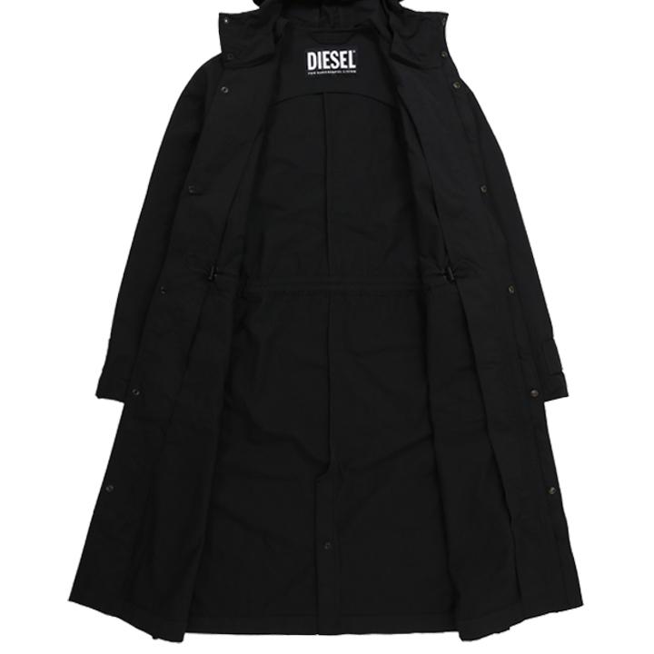 DIESEL ディーゼル フーデッドロングコート メンズ オーバルD
