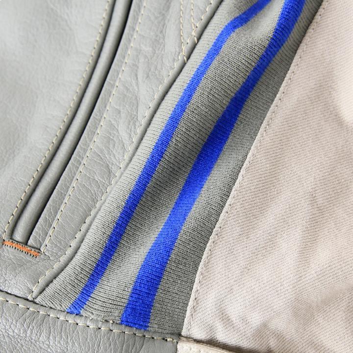 DIESEL ディーゼル ラムレザ― 切替スエード ライダースジャケット ブルー DIESEL ディーゼル ラムレザ― 切替スエード ライダース