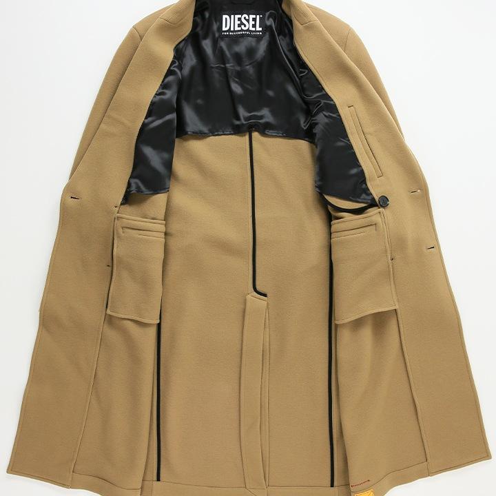 DIESEL ディーゼル チェスターコート メンズ 共布ベルト付き カシミヤ