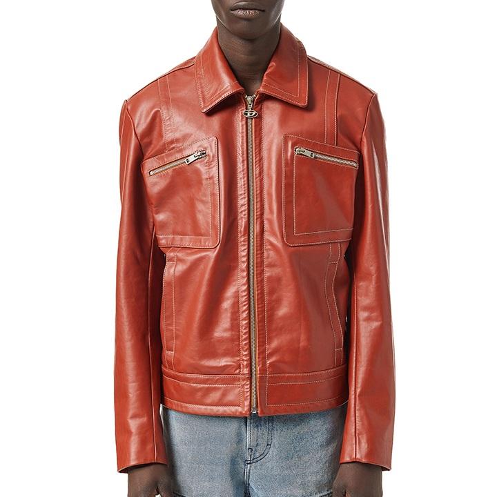 DIESEL ディーゼル レザージャケット メンズ 牛革 本革 オーバル