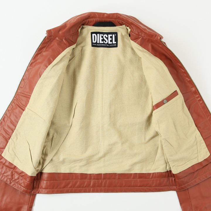 DIESEL ディーゼル レザージャケット メンズ 牛革 本革 オーバル