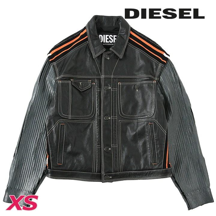 DIESEL ディーゼル　レザージャケット　レザーウール切替 中古・古着通販】DIESEL (ディーゼル) 切替レザージャケット
