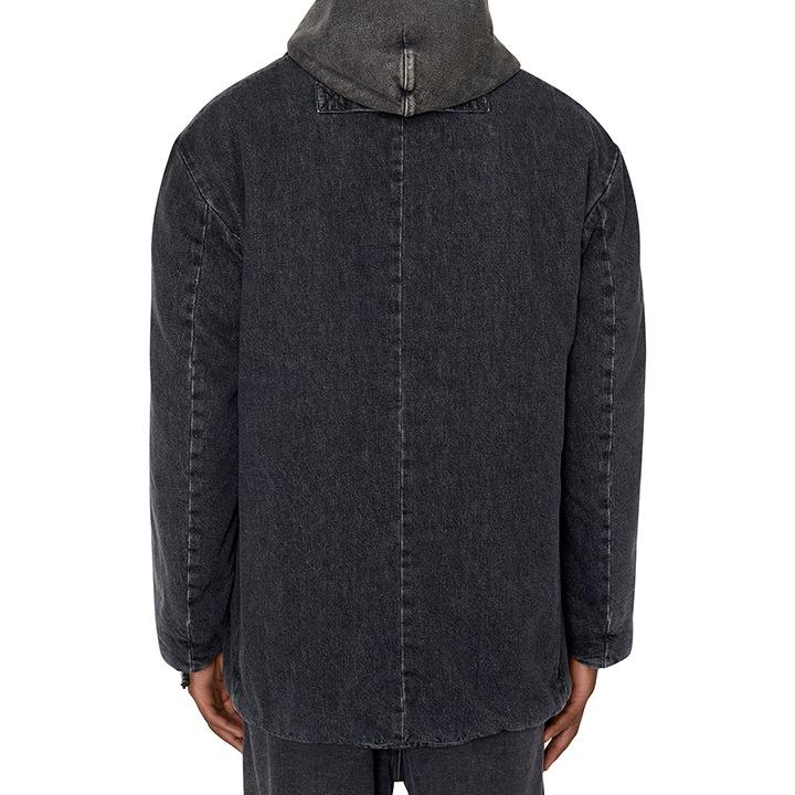 DIESEL ディーゼル ブラックデニムパッデッドジャケット メンズ