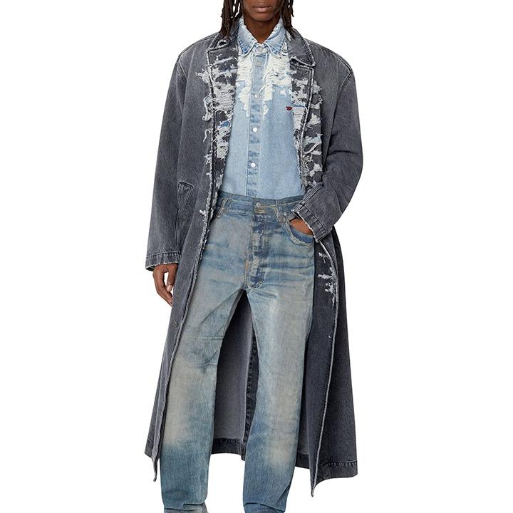 DIESEL（ディーゼル） デニムロングコート メンズ デストロイダメージ