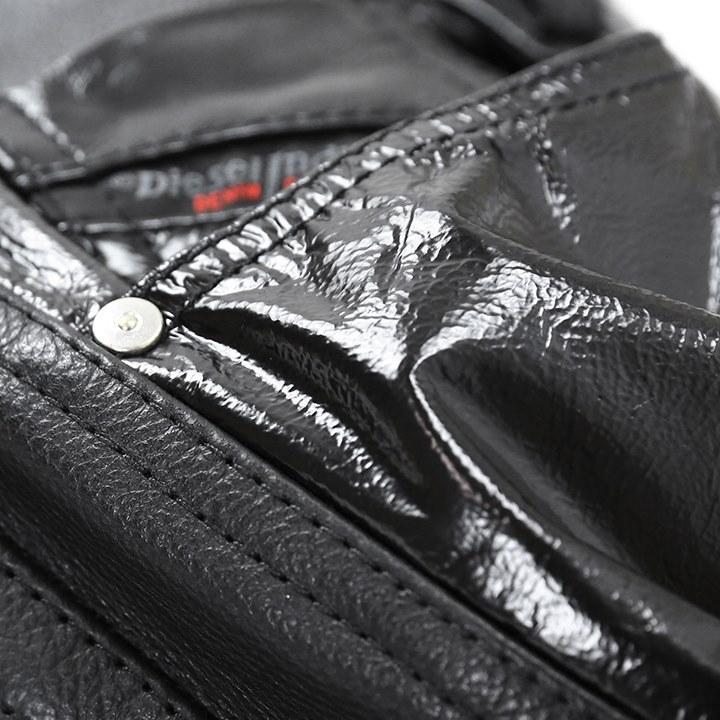 DIESEL ディーゼル レザーパンツ メンズ 羊革×牛革切替 裾ジップ DIESEL ディーゼル レザーパンツ メンズ 羊革×牛革切替 裾ジップ