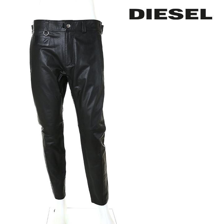 DIESEL ディーゼル レザーパンツ メンズ 裾ジップ 牛革 本革 P DIESEL ディーゼル レザーパンツ メンズ 裾ジップ 牛革 本革 P