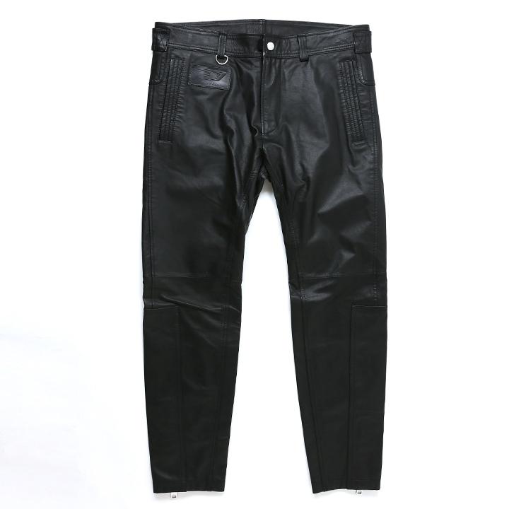 DIESEL ディーゼル レザーパンツ メンズ 裾ジップ 牛革 本革 P DIESEL ディーゼル レザーパンツ メンズ 裾ジップ 牛革 本革 P