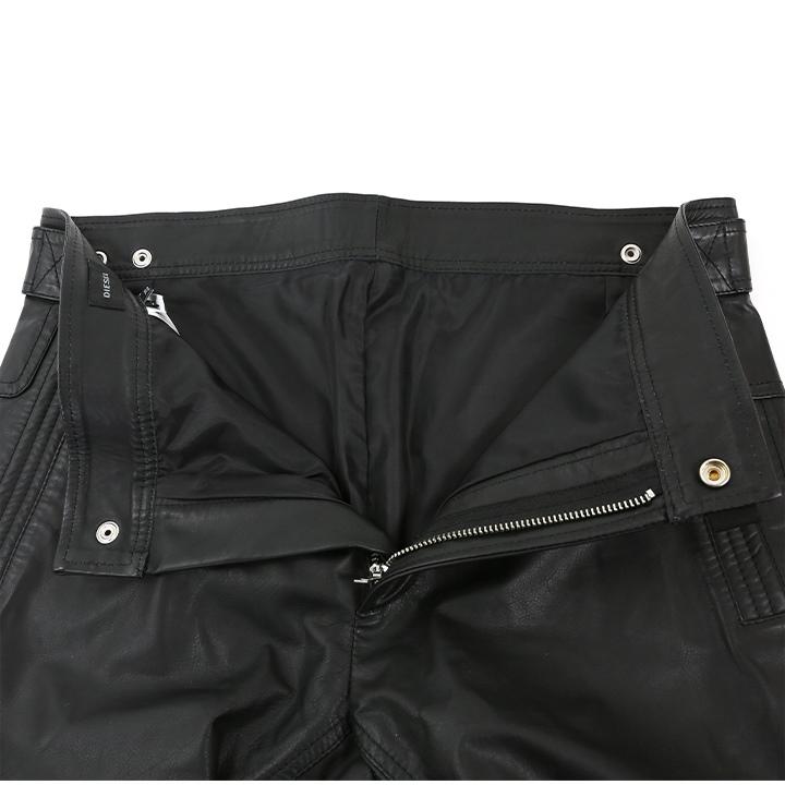 DIESEL ディーゼル レザーパンツ メンズ 裾ジップ 牛革 本革 P DIESEL ディーゼル レザーパンツ メンズ 裾ジップ 牛革 本革 P