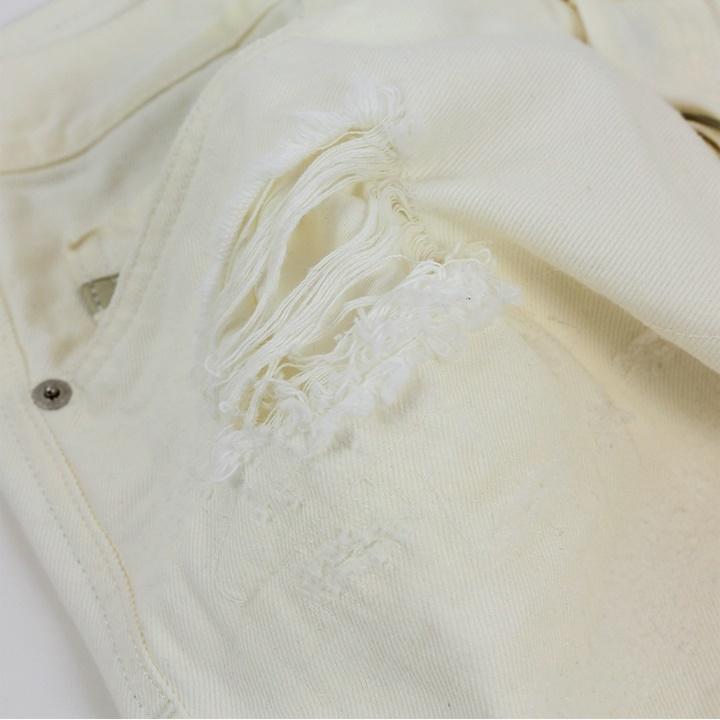 【新品】DIESEL ディーゼル デニムジーンズ ホワイトデニム ダメージ加工 DIESEL (ディーゼル) ダメージ ウエストコード ホワイトジーンズ