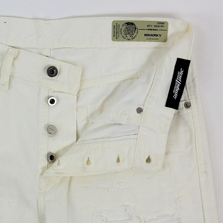 美品◎DIESEL ディーゼル ダメージジーンズ デストロイクラッシュ 白 希少 美品◎DIESEL ディーゼル ダメージジーンズ デストロイ