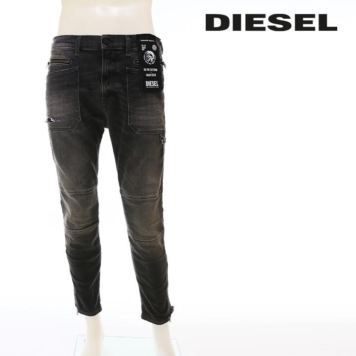 DIESEL（ディーゼル） ブラックデニム ジーンズ パンツ メンズ 裾