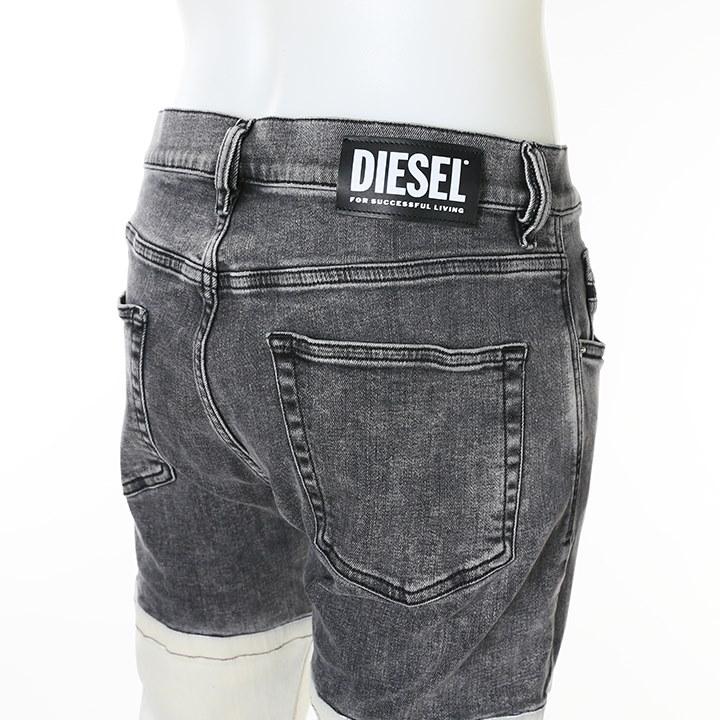 ディーゼル】コーティング加工 切替 バイカラー　ストレッチ テーパード デニム DIESEL ディーゼル ジーンズ デニム パンツ メンズ バイカラー