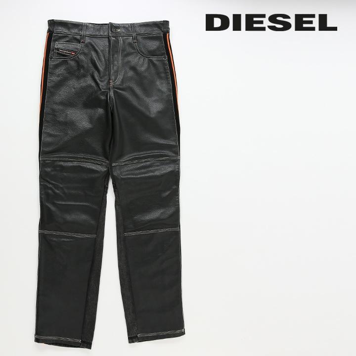 DIESEL ディーゼル レザーパンツ メンズ 牛革 本革 デニム切替 DIESEL ディーゼル レザーパンツ メンズ 牛革 本革 デニム切替