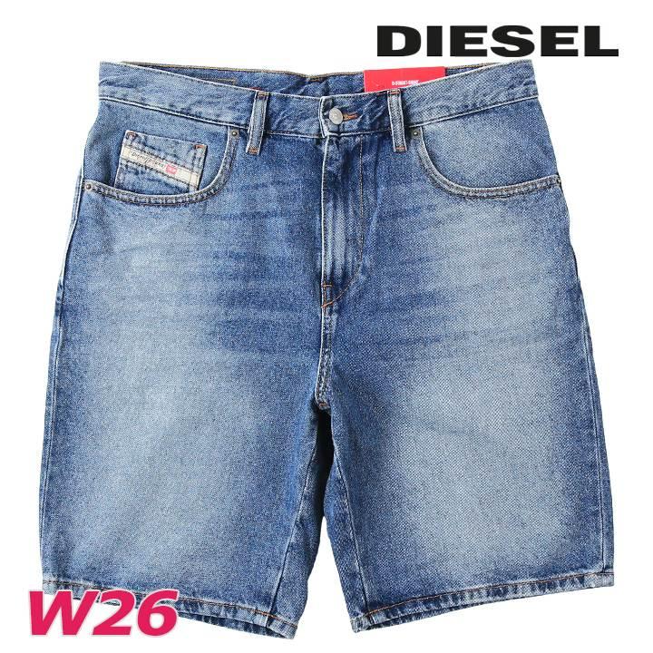 DIESEL デニムハーフパンツ ヴィンテージウォッシュ加工 DIESEL ディーゼル デニムショートパンツ ハーフパンツ メンズ