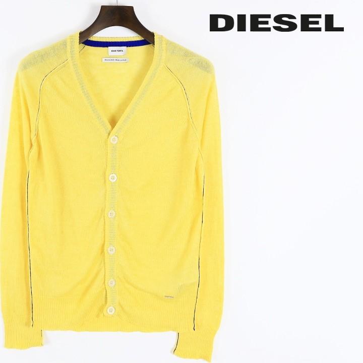 DIESEL（ディーゼル） ニットカーディガン メンズ 麻 リネン 薄手 V 