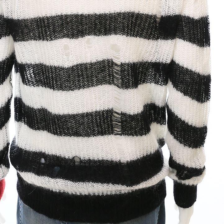 クラッシュ加工 穴開き ニット ニット | endageism.com