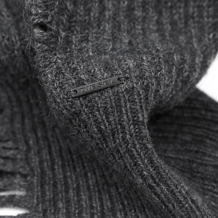 DIESEL ディーゼル ニットセーター メンズ クラッシュ加工穴あき加工