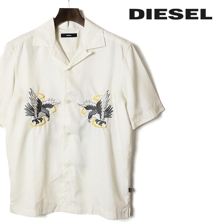 ディーゼル DIESEL 半袖シャツ メンズ 刺繍装飾 エンブロイダリー 