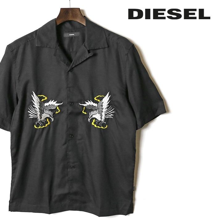 ディーゼル DIESEL 半袖シャツ メンズ 刺繍装飾 エンブロイダリー カジュアルシャツ S-EAGLE-SHORT｜tutto-tutto