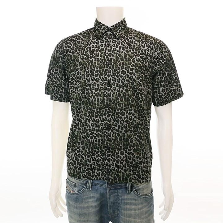 DIESEL ディーゼル 半袖シャツ メンズ 総柄 レオパード柄 オール