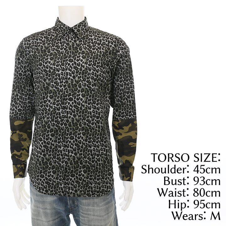 DIESEL ディーゼル 長袖シャツ メンズ ヒョウ柄 レオパード柄