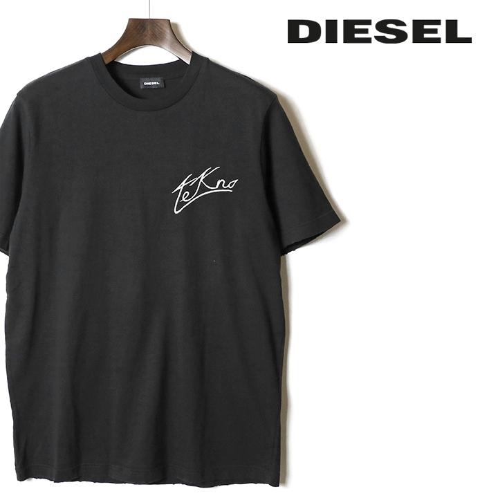 ディーゼル DIESEL 半袖Tシャツ カットソー メンズ 袖裾クラッシュ