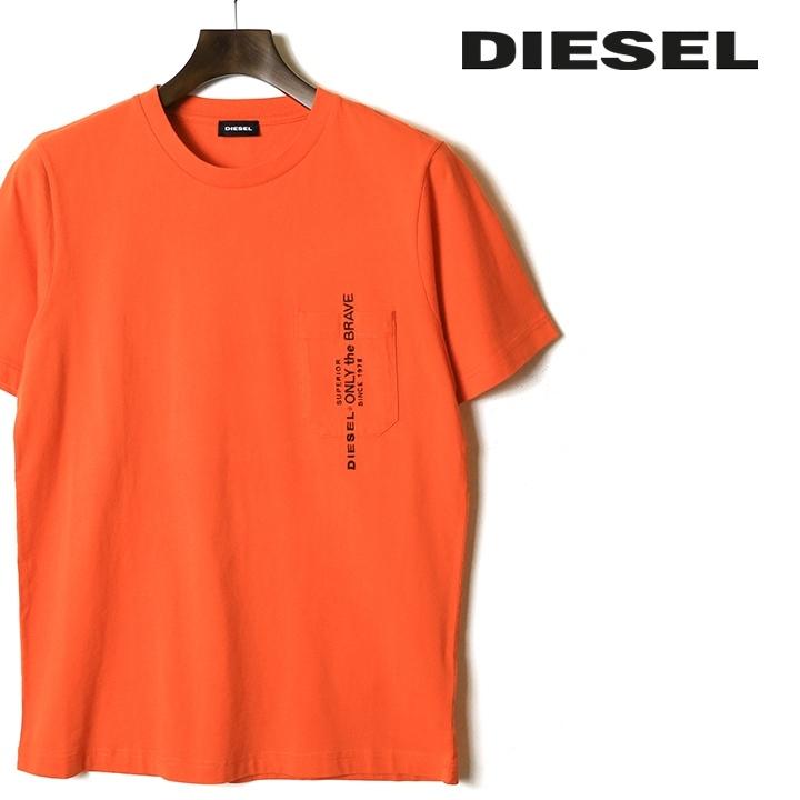 DIESEL ディーゼル 半袖Tシャツ カットソー メンズ 刺繍ロゴ 胸