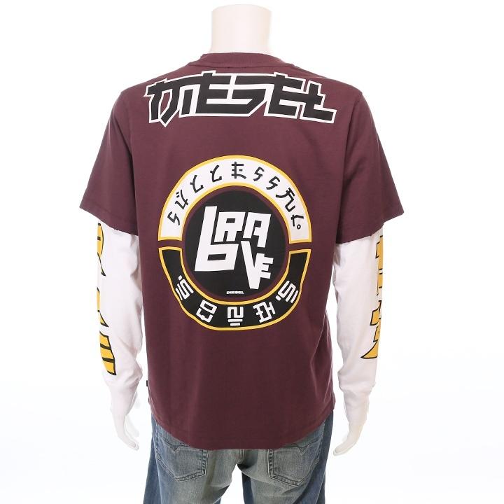 DIESEL ディーゼル 長袖Tシャツ カットソー メンズ クラッシュ
