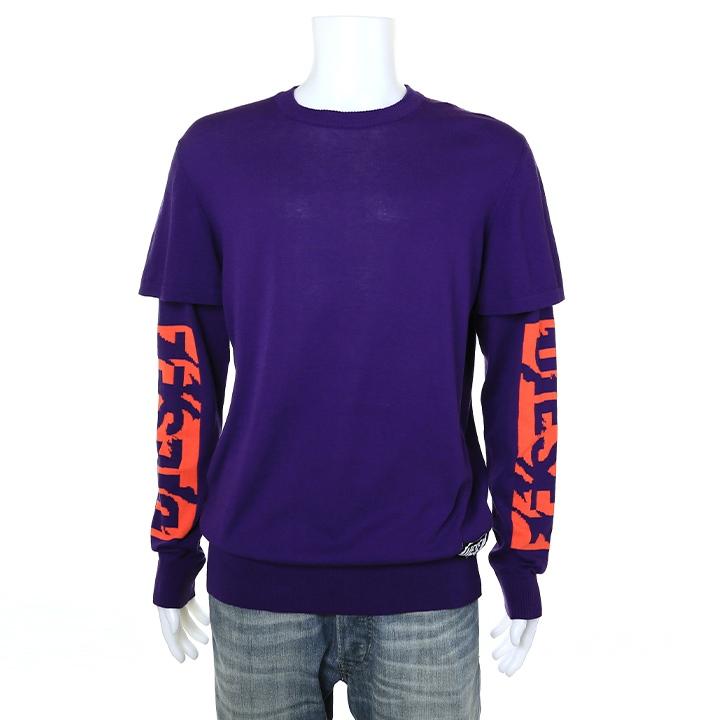 【美品】【DIESEL】KーMARTIN/ニット・セーター(薄手)/M/コットン DIESEL◇ニット・セーター(薄手)/M/コットン/RED/ストライプ