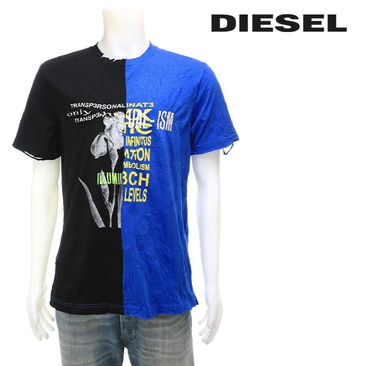 DIESEL ディーゼル 半袖Tシャツ カットソー メンズ クラッシュダメージ  
