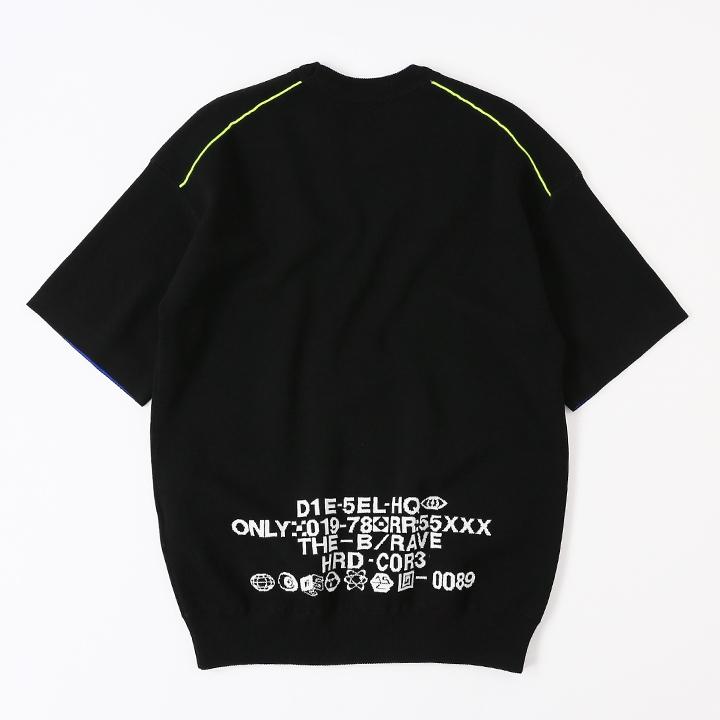 DIESEL ディーゼル 半袖ニットセーター メンズ リバーシブル