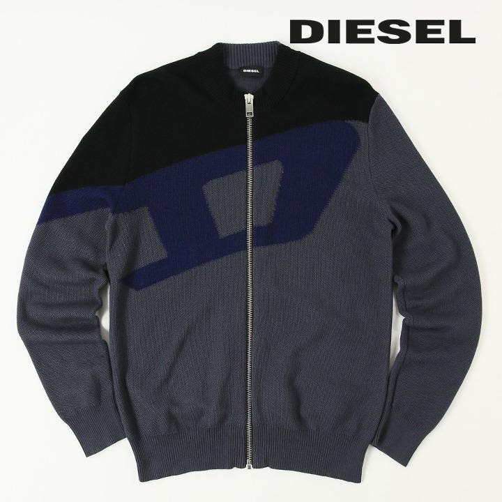 ディーゼル DIESEL コットンニットカーディガン メンズ ビッグロゴ 