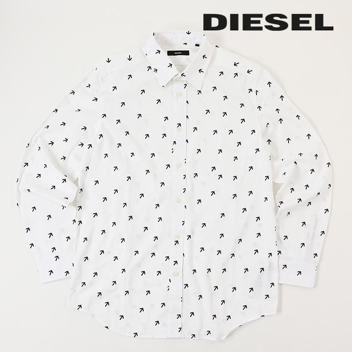 DIESEL ディーゼル コットンシャツ メンズ 総柄 矢印柄 プリント